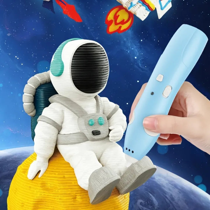 An astronaut figurine made with a 3D Drawing Pen.
