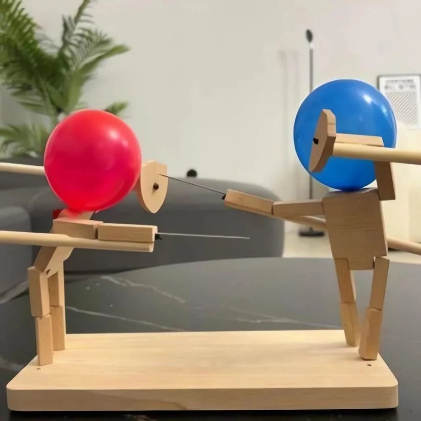 Wooden balloon fencing game for children and adults. 