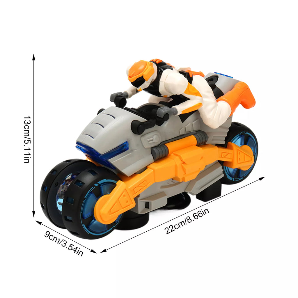 Dimensions of the Cyclone Racer toy.