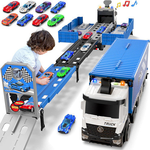 3-in-1 Race Car Transporter toy.
