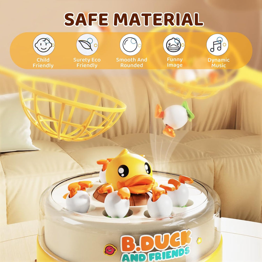 Infographic showcasing safe build materials used for the Jumping Ducks toy by Smartoon Kids.