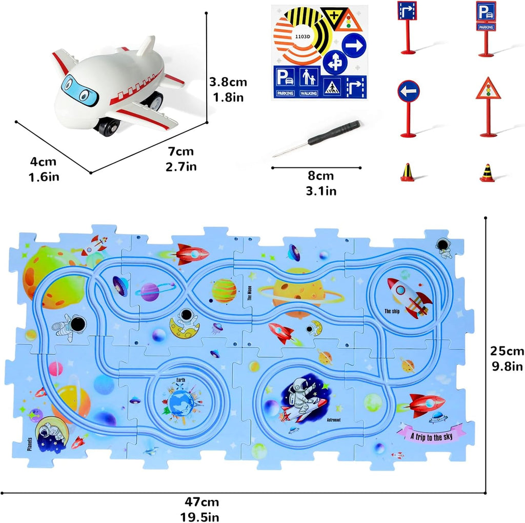 Dimensions of all Puzzle Track Set pieces. 