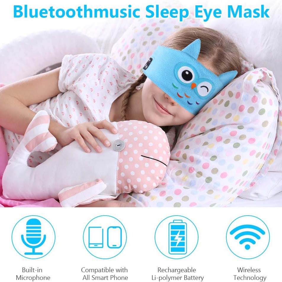 Infographic showcasing a girl sleeping with SnuggleSounds heaphones on, and text with benefits.