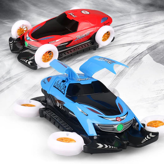 Red and Blue Turbo Twist Racer car toys.