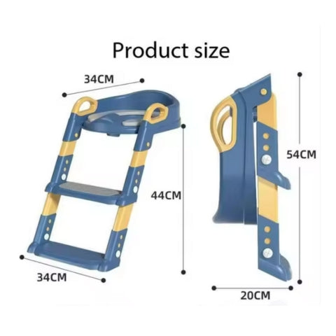 Dimensions of the Potty Trainer toilet ladder.