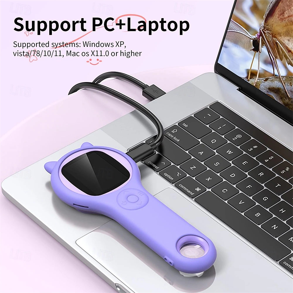Little Scientist Microscope by Smartoon Kids connected to a laptop in order to transfer photos and videos. 